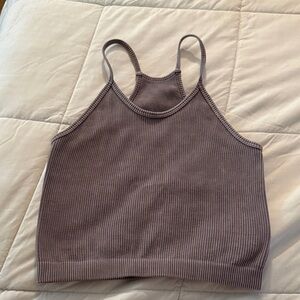 Chic Ribbed Tank Top in Purple